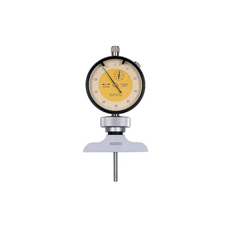 Asimeto 0-4" x 0.001" Dial Interchangeable Rod Depth Gauge With 4" Base 7473043